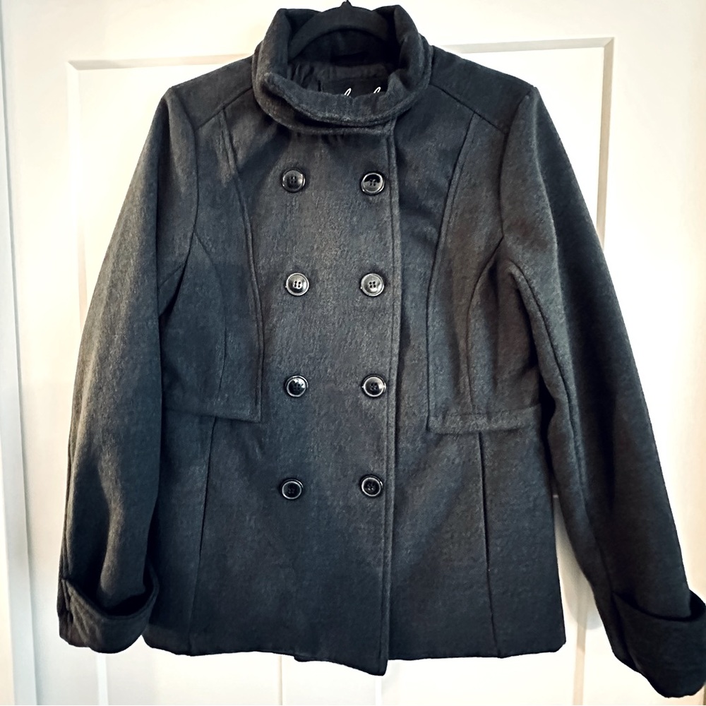 Fresh New York Charcoal Colored Pea Coat